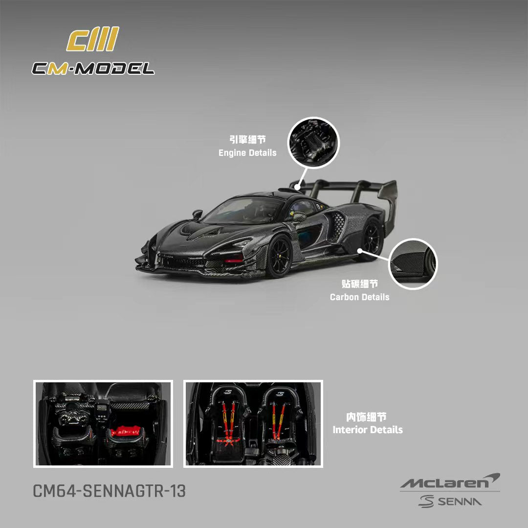 CM Model 1:64 McLaren Senna GTR Metallic Grey CM64-SennaGTR-13