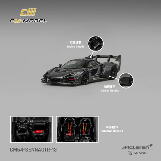 CM Model 1:64 McLaren Senna GTR Metallic Grey CM64-SennaGTR-13