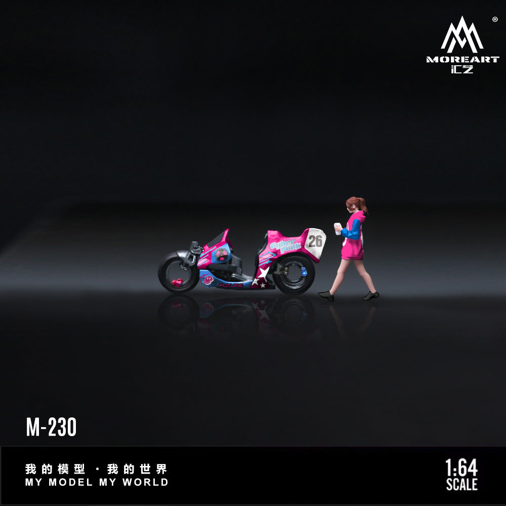 MoreArt 1:64 CYBERPUNK 26TH CENTURY FUTURE MOTORCYCLE GIRL SET MO222230