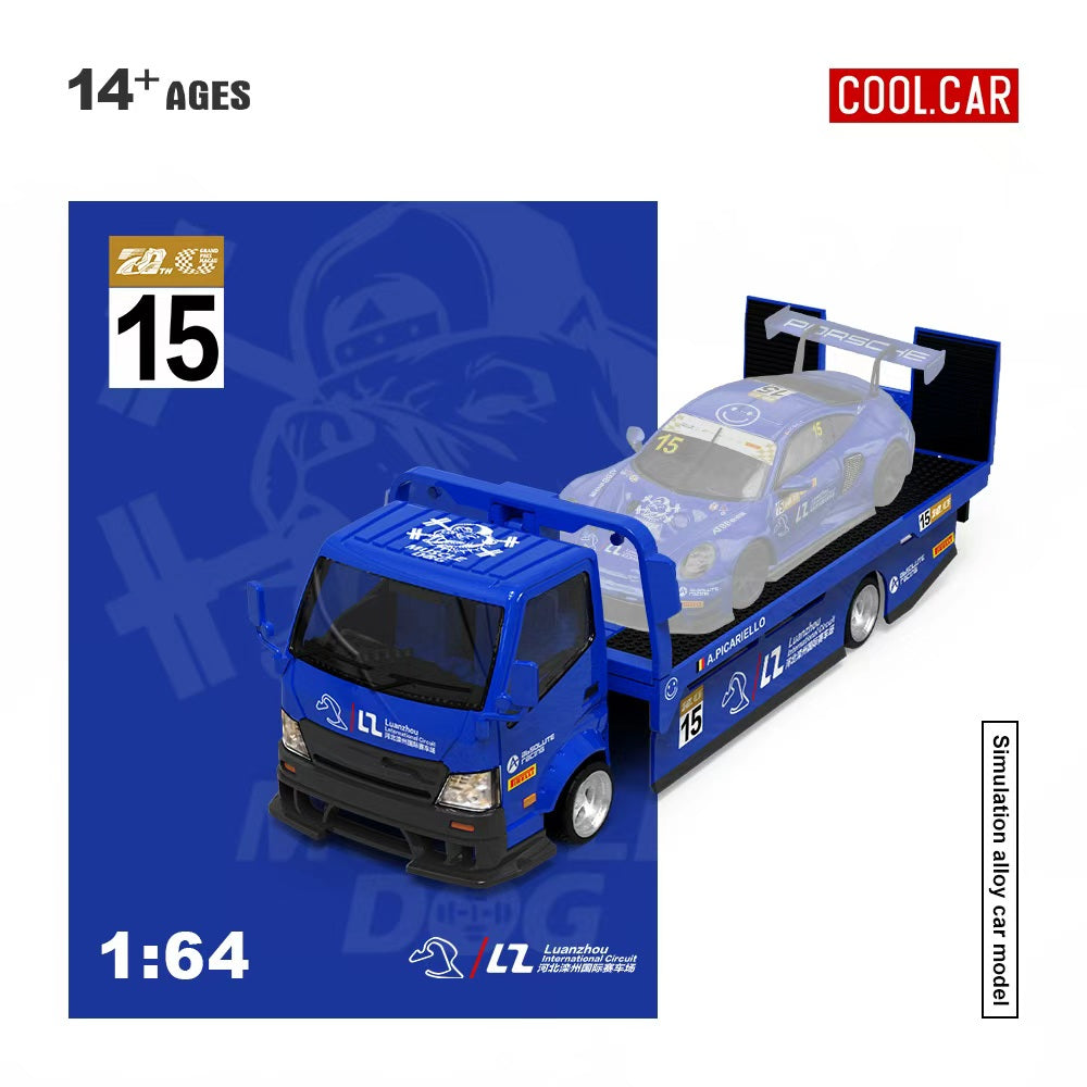 Cool Car 1:64 Hino H300 Transport Trailer - Blue #15 CC647231