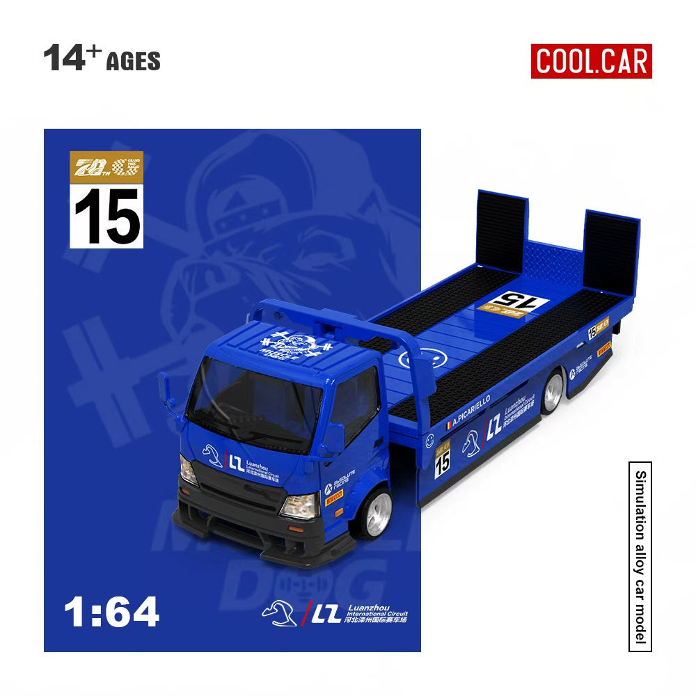Cool Car 1:64 Hino H300 Transport Trailer - Blue #15 CC647231