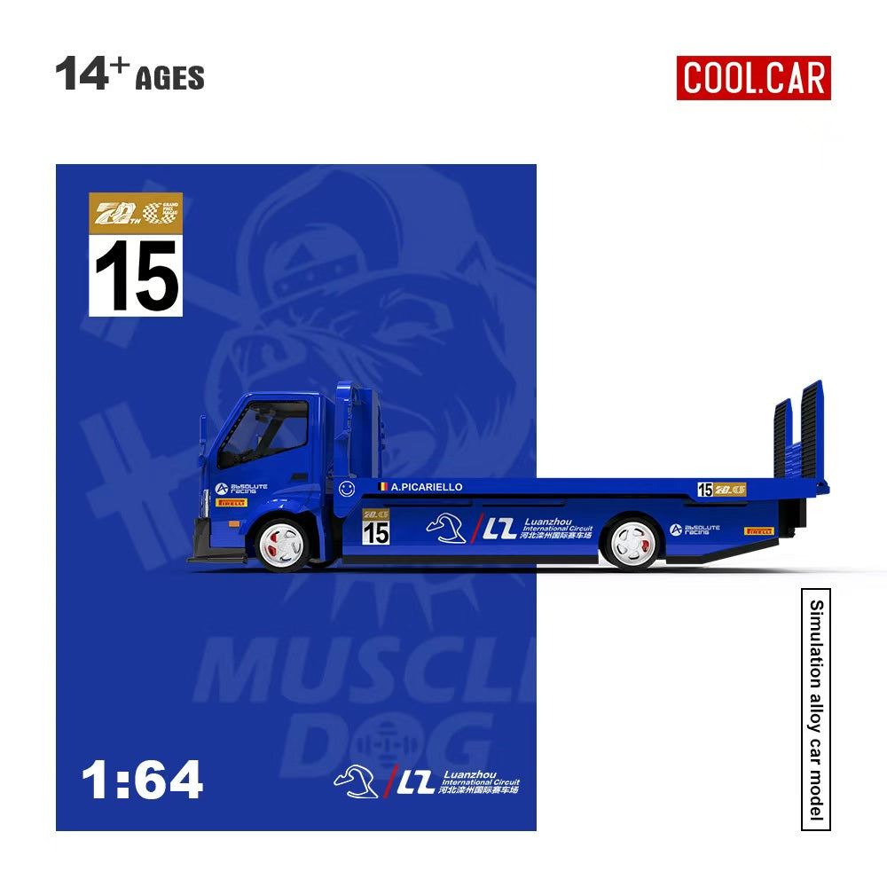 Cool Car 1:64 Hino H300 Transport Trailer - Blue #15 CC647231