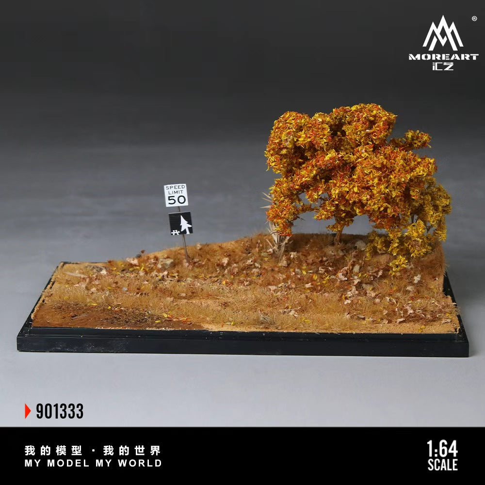 [Preorder] MoreArt 1:64 Autumn Field Dirt Road Miniature Scene Model MO901333