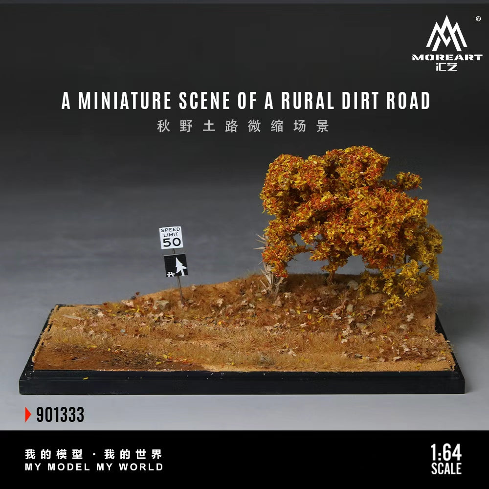 [Preorder] MoreArt 1:64 Autumn Field Dirt Road Miniature Scene Model MO901333
