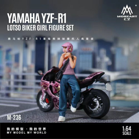 MoreArt 1:64 YAMAHA YZF-R1 LOTSO BIKER GIRL FIGURE SET MO222236
