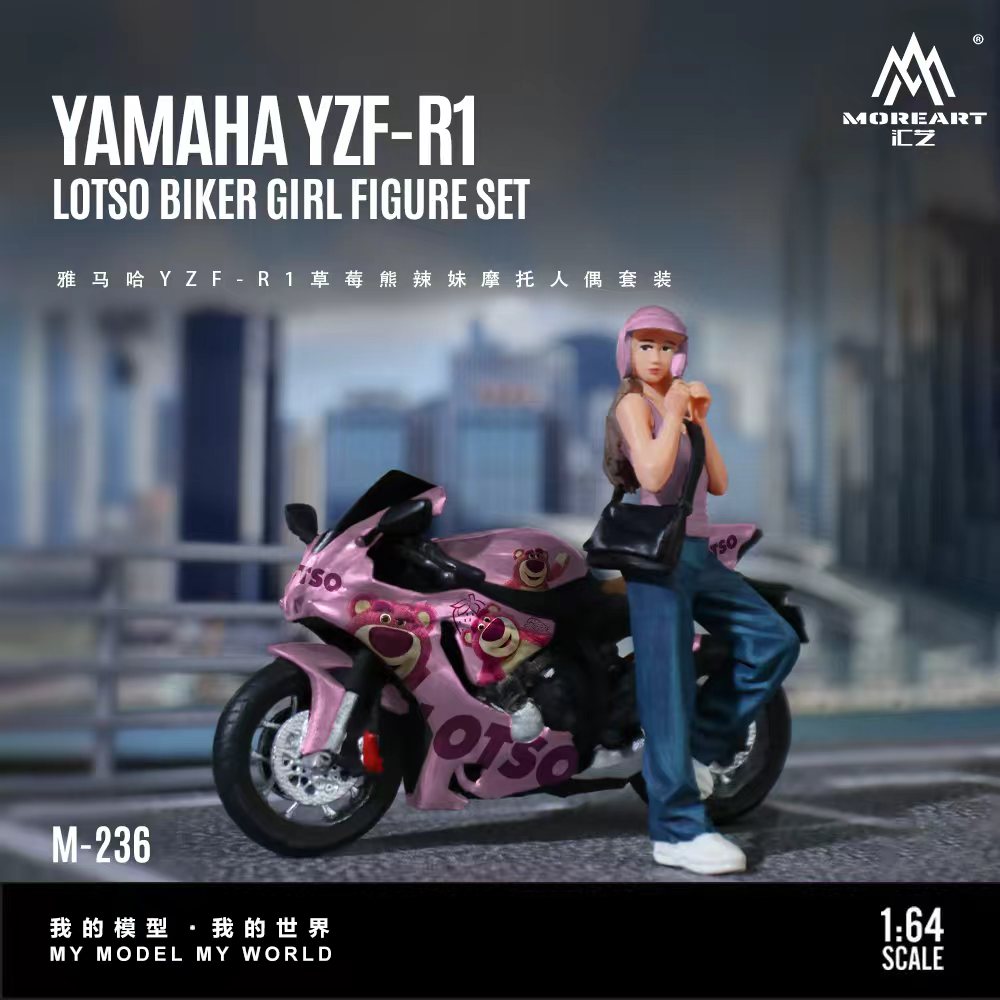 MoreArt 1:64 YAMAHA YZF-R1 LOTSO BIKER GIRL FIGURE SET MO222236
