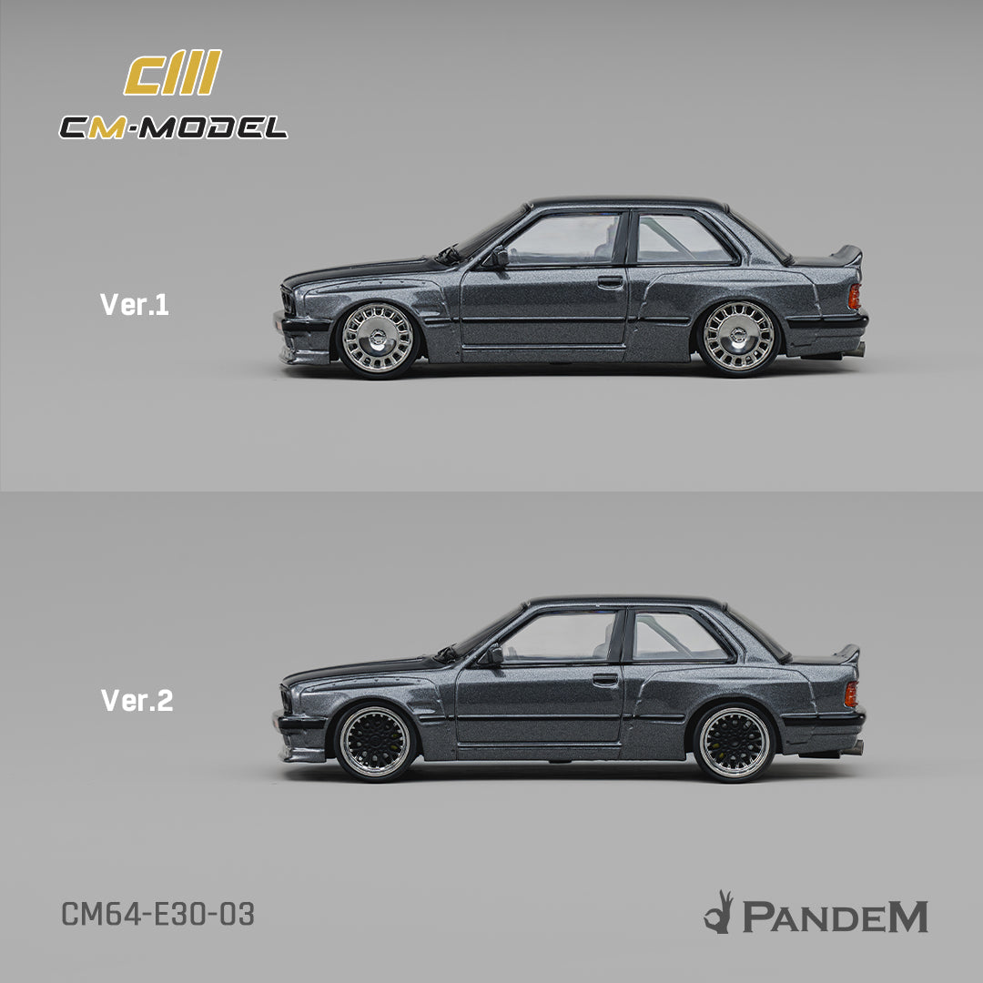 [Preorder] CM Model 1:64 Pandem BMW M3 E30 Metallic gunmetal gray CM64-E30-03