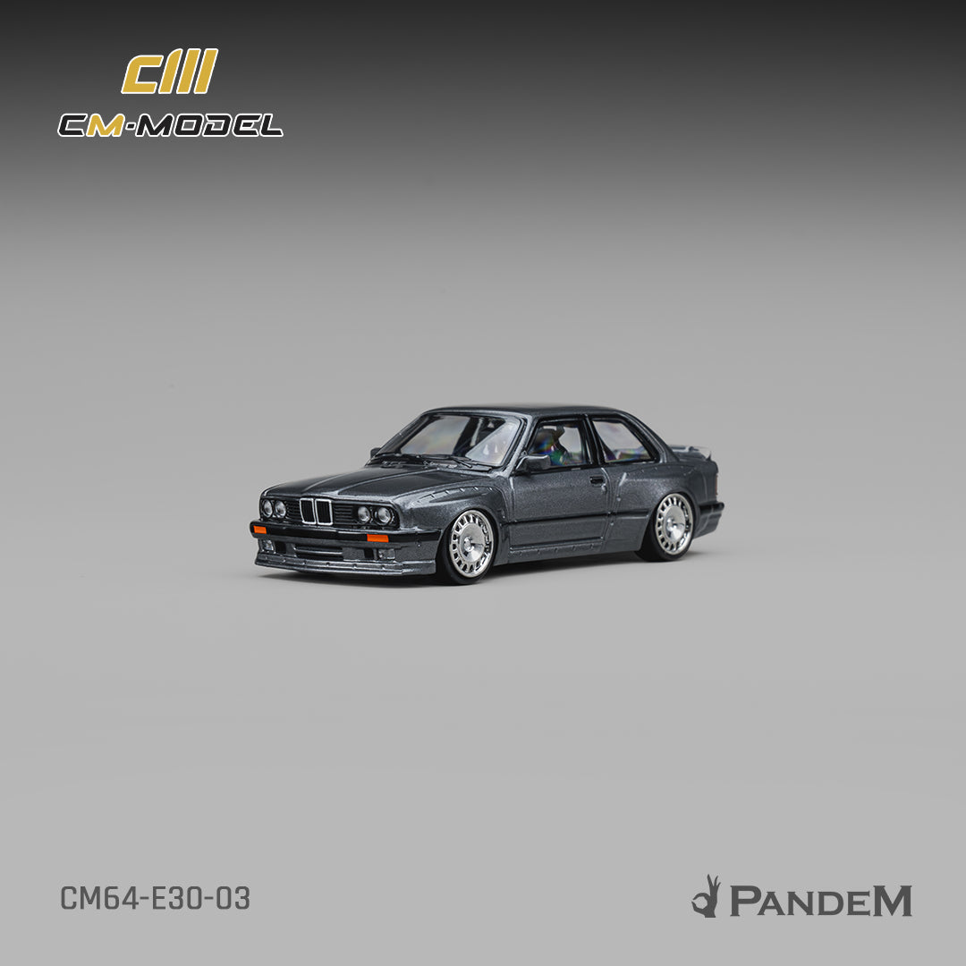 [Preorder] CM Model 1:64 Pandem BMW M3 E30 Metallic gunmetal gray CM64-E30-03