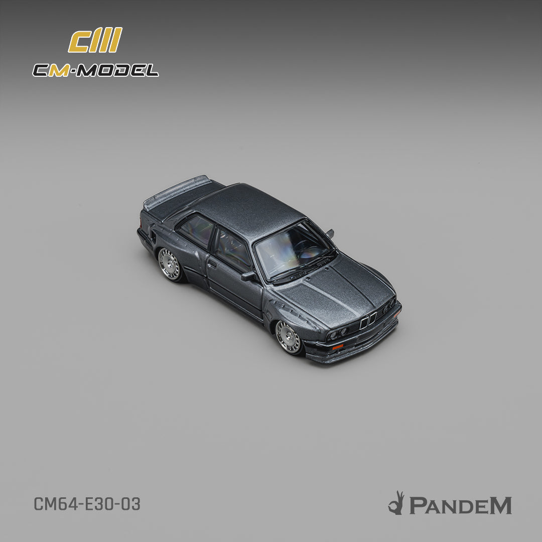 [Preorder] CM Model 1:64 Pandem BMW M3 E30 Metallic gunmetal gray CM64-E30-03