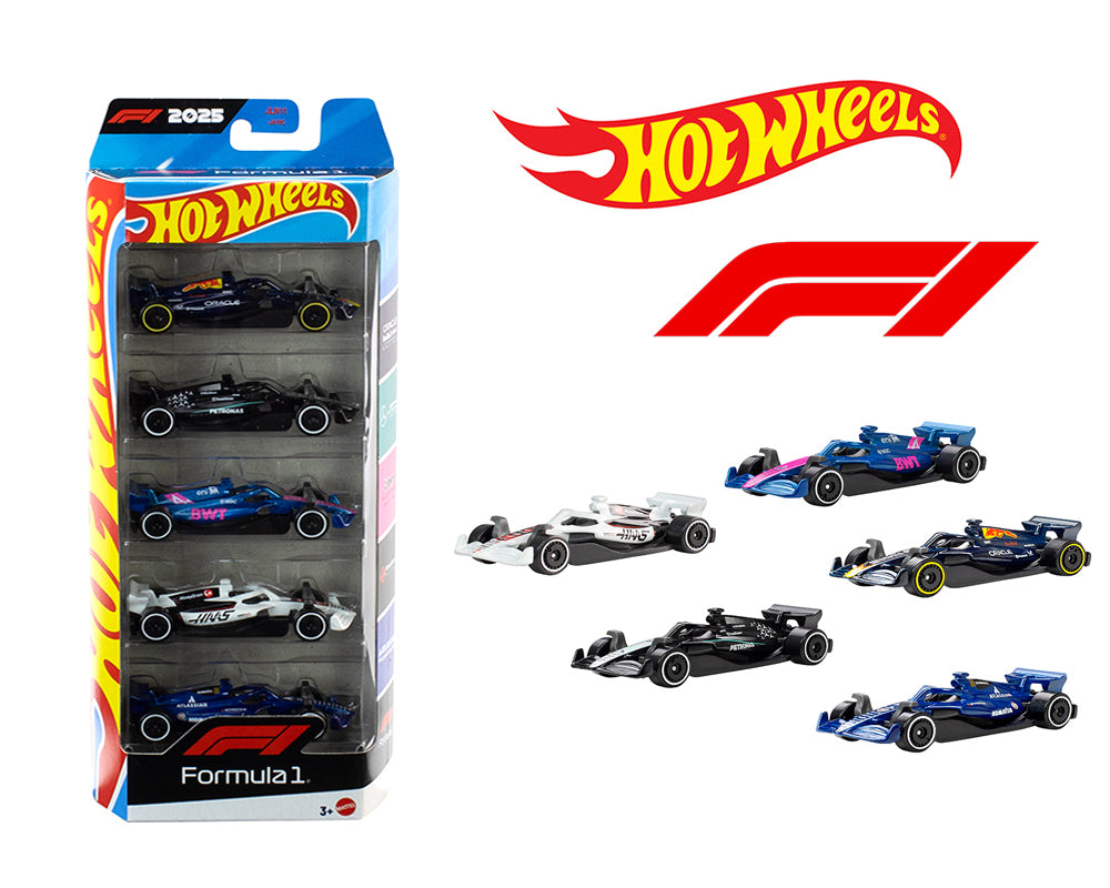 Hot Wheels 1:64 Basic F1 Racing 5 Pack Cars Set JLN11