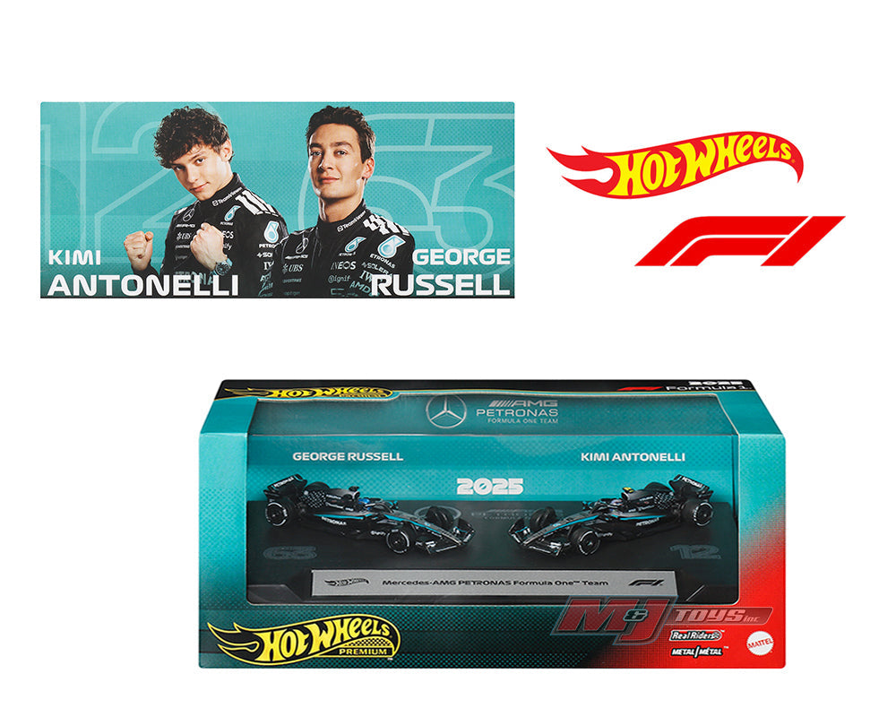 Hot Wheels 1:64 F1 2-Pack 2025 Racing Premium Team Mercedes-AMG George Russel #63 / Kimi Antonelli #12 JMM93