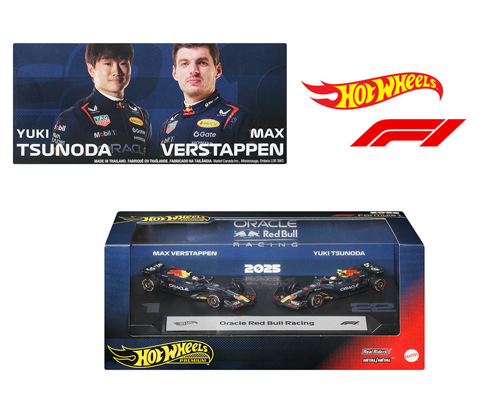 Hot Wheels 1:64 F1 2-Pack 2025 Racing Premium Team Red Bull M. Verstappen #1/ Y. Tsunoda #22 JMM95