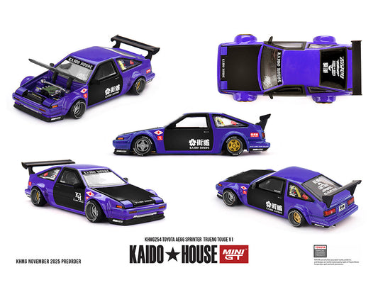 [Preorder] Kaido House x Mini GT Toyota AE86 Sprinter Trueno TOUGE V1- Blue KHMG254