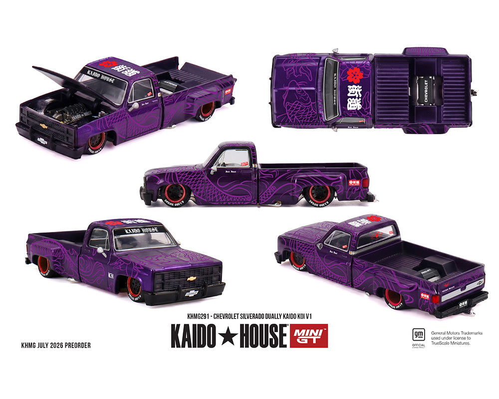 [Preorder] Kaido House x Mini GT 1:64 Chevrolet Silverado Dually KAIDO Koi V1 KHMG291