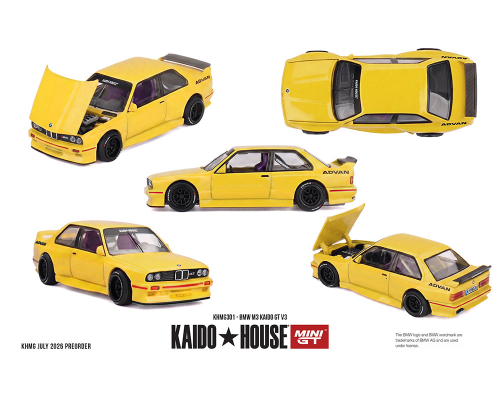 [Preorder] Kaido House x Mini GT 1:64 BMW M3 Kaido GT V3 Advan Yellow KHMG301