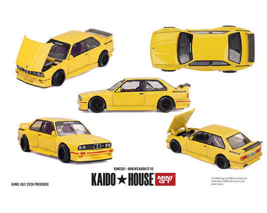 [Preorder] Kaido House x Mini GT 1:64 BMW M3 Kaido GT V3 Advan Yellow KHMG301