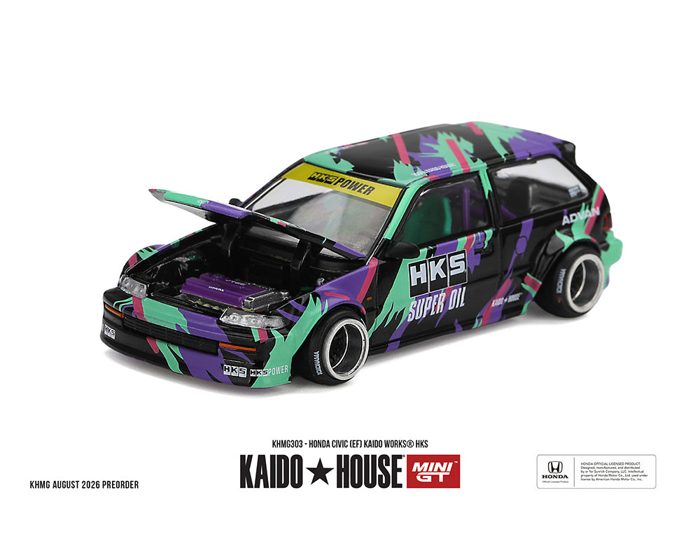 [Preorder] Kaido House x Mini GT 1:64 Honda Civic (EF) Kaido Works HKS KHMG303