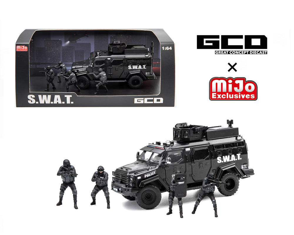 [Preorder] GCD 1:64 SWAT Tactical Armor Vehicle Car Set with 4 Figures KS-054-763