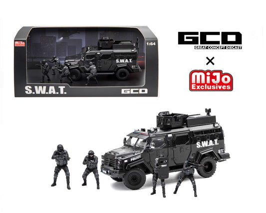 [Preorder] GCD 1:64 SWAT Tactical Armor Vehicle Car Set with 4 Figures KS-054-763