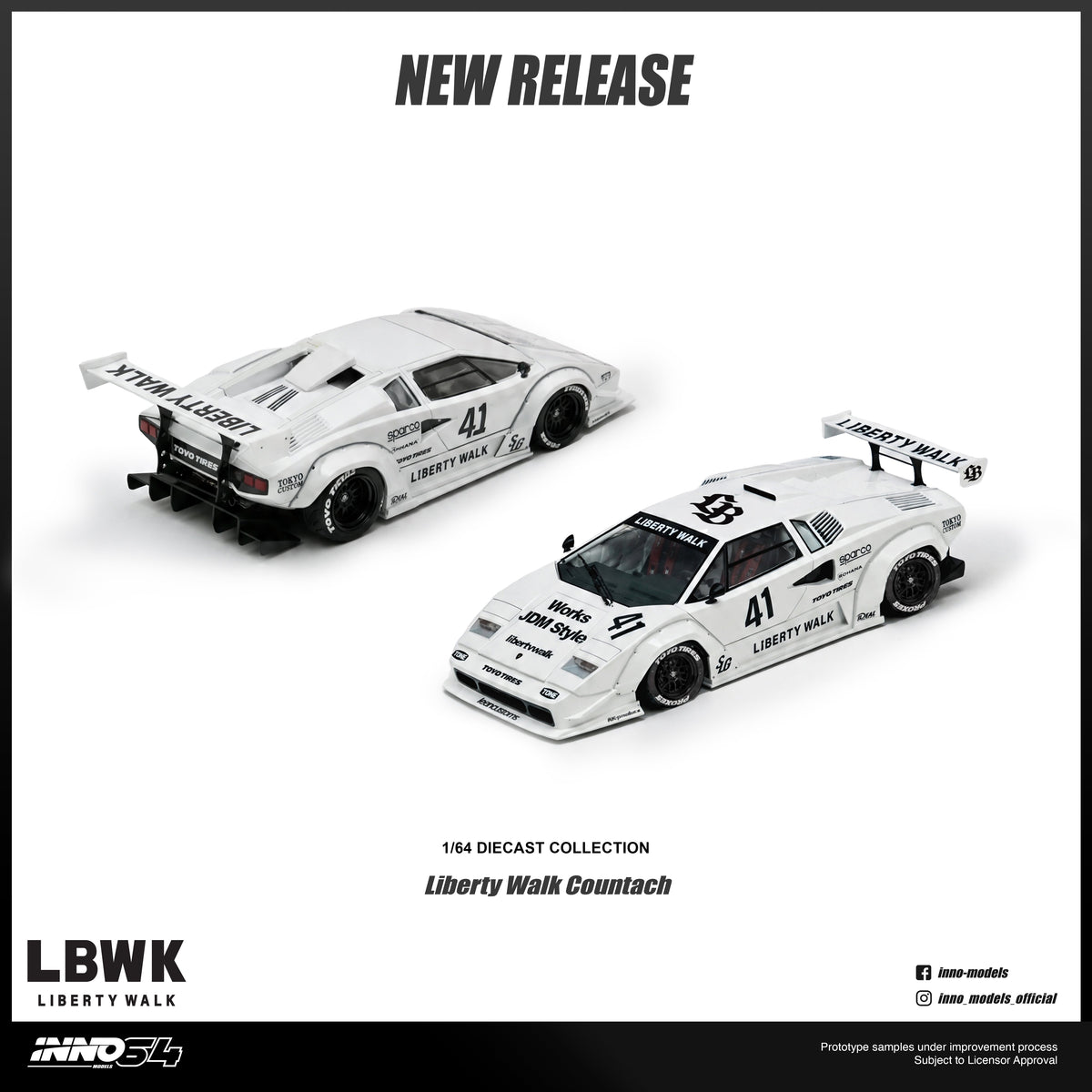 [Preorder] Inno64 1:64 LIBERTY WALK COUNTACH IN64-LBCOUNTACH-01