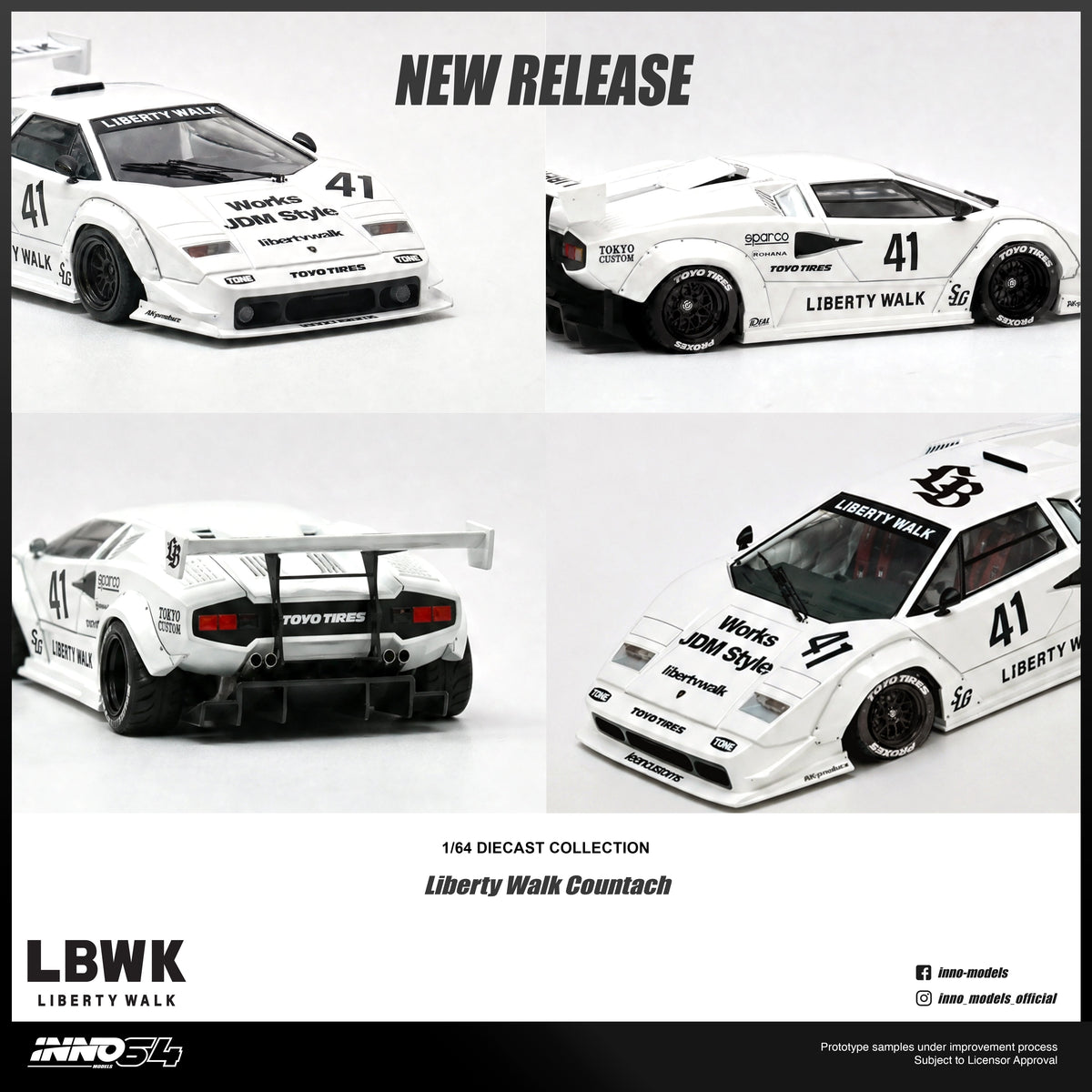 [Preorder] Inno64 1:64 LIBERTY WALK COUNTACH IN64-LBCOUNTACH-01
