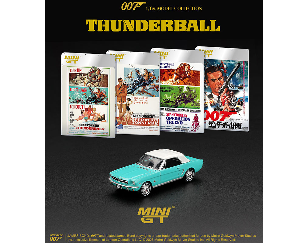 [Preorder] Mini GT 1:64 James Bond 007 Ford Mustang Convertible 1965 "Thunderball" (3 Variants) MGT00923-007