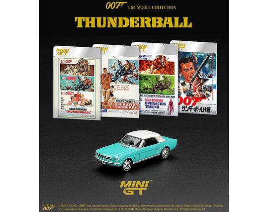[Preorder] Mini GT 1:64 James Bond 007 Ford Mustang Convertible 1965 "Thunderball" (3 Variants) MGT00923-007