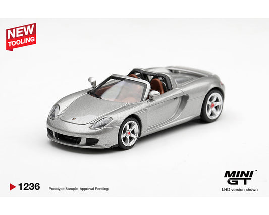 [Preorder] Mini GT 1:64 Porsche Carrera GT – Silver MGT01236-BL