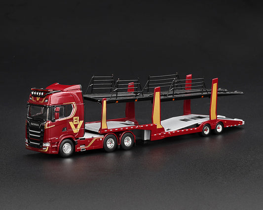 [Preorder] Mini GT 1:64 Scania 770S A6x4NA Car Trasporter V8 50th Anniversary + Car Transporter Red MGT01350-L