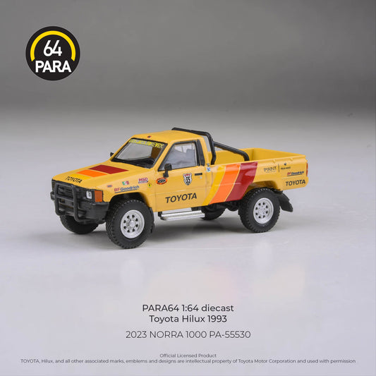[Preorder] PARA64 1:64 2023 Toyota Hilus NORRA 1000 Yellow RHD PA-55530