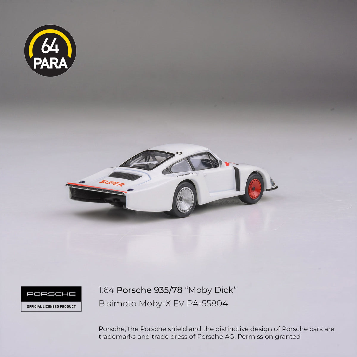[Preorder] PARA64 1:64 Porsche 935/78 Bisimoto Moby X EV White RHD PA-55804