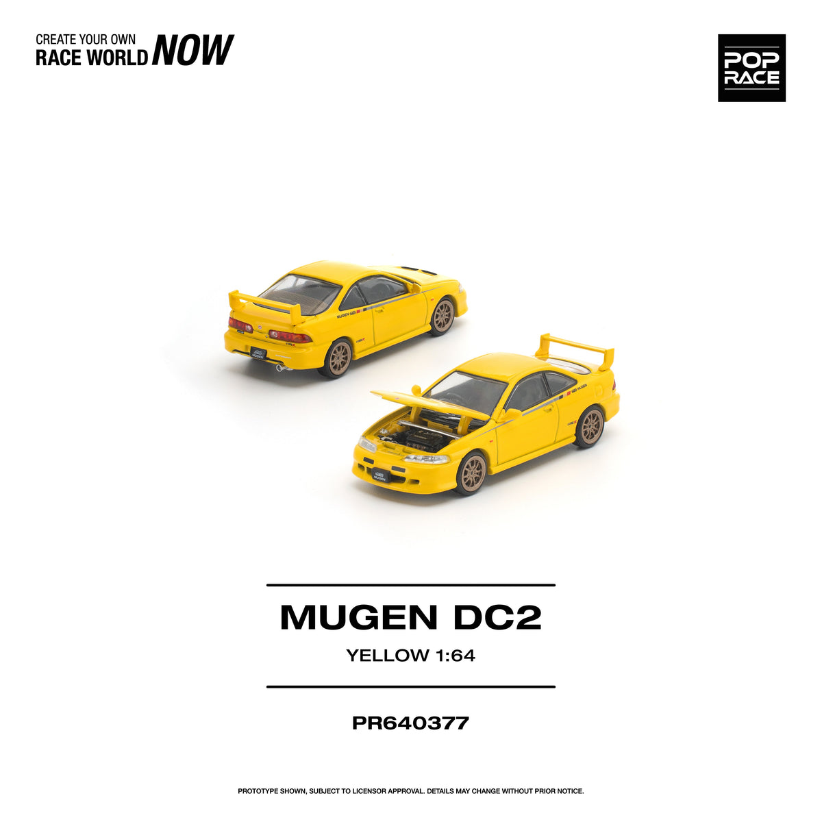 [Preorder] POPRACE 1:64 Honda MUGEN DC2 Yellow PR640377