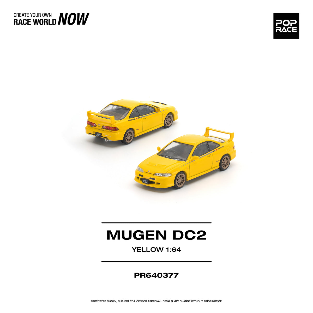 [Preorder] POPRACE 1:64 Honda MUGEN DC2 Yellow PR640377