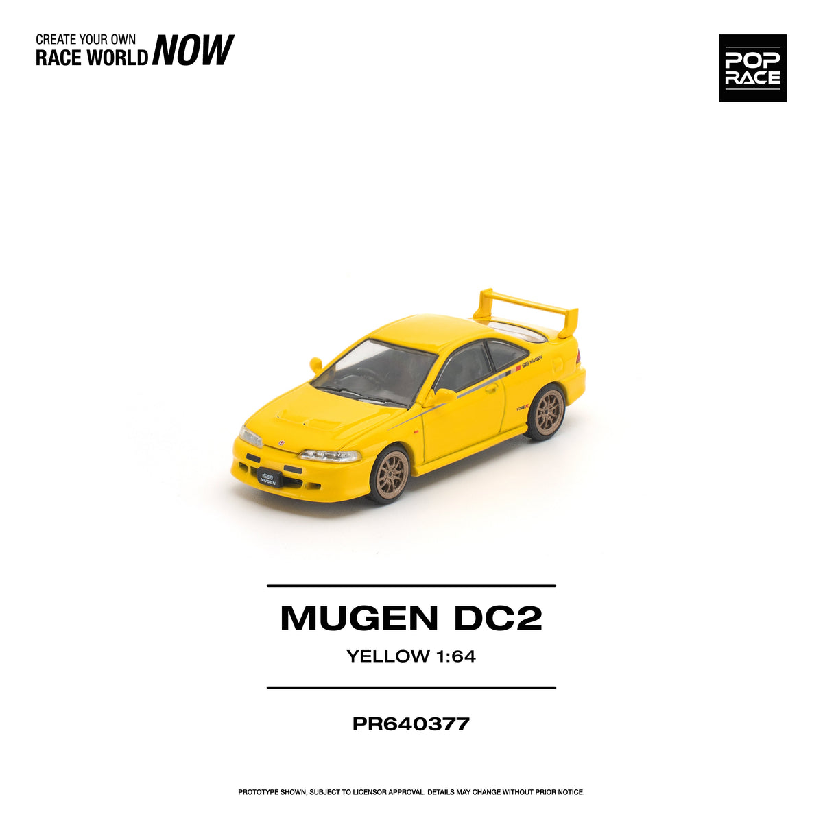 [Preorder] POPRACE 1:64 Honda MUGEN DC2 Yellow PR640377