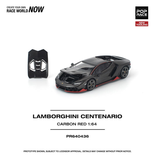 [Preorder] POPRACE 1:64 LAMBORGHINI CENTENARIO CARBON/RED PR640436