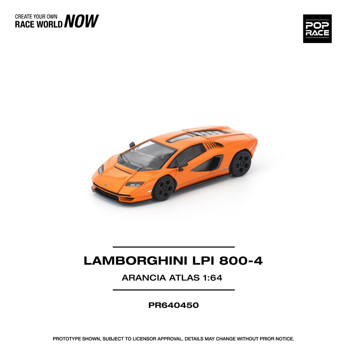 [Preorder] POPRACE 1:64 LAMBORGHINI COUNTACH LP1 800-4 ARANCIA ATLAS PR640450