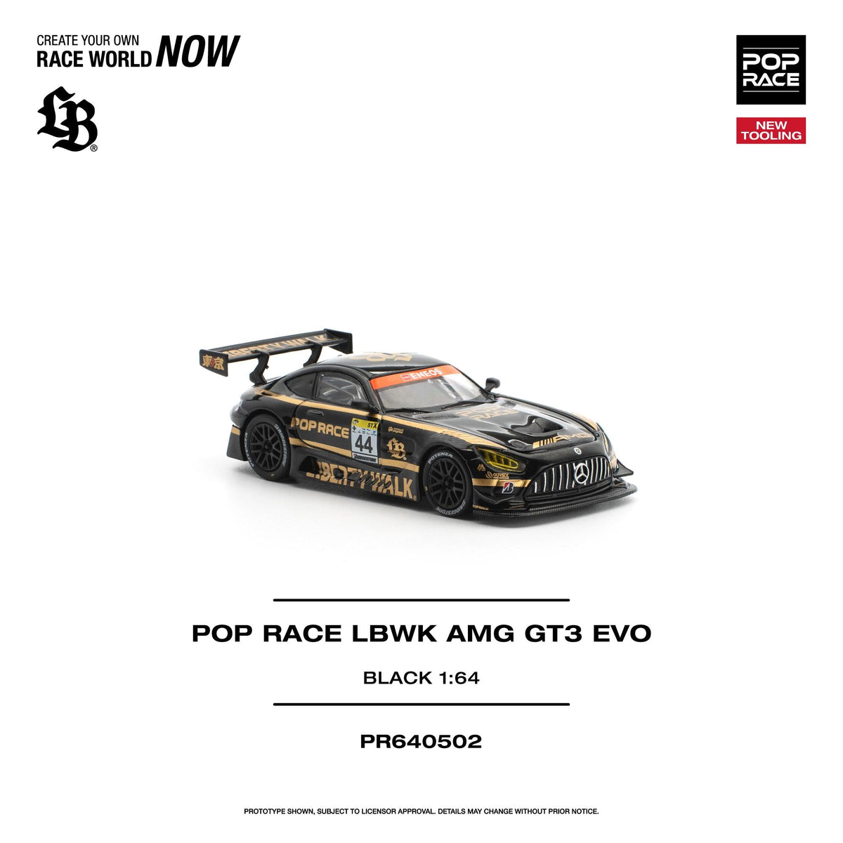 [Preorder] POPRACE 1:64 LBWK AMG GT3 EVO - BLACK PR640502