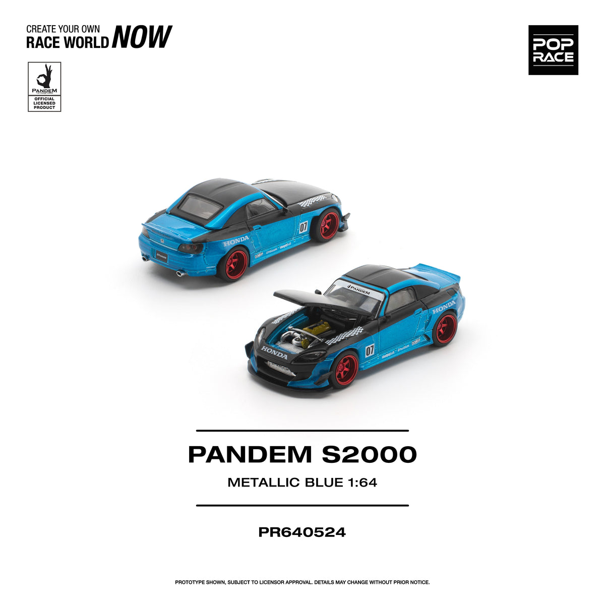 [Preorder] POPRACE 1:64 Honda PANDEM S2000 PR640524