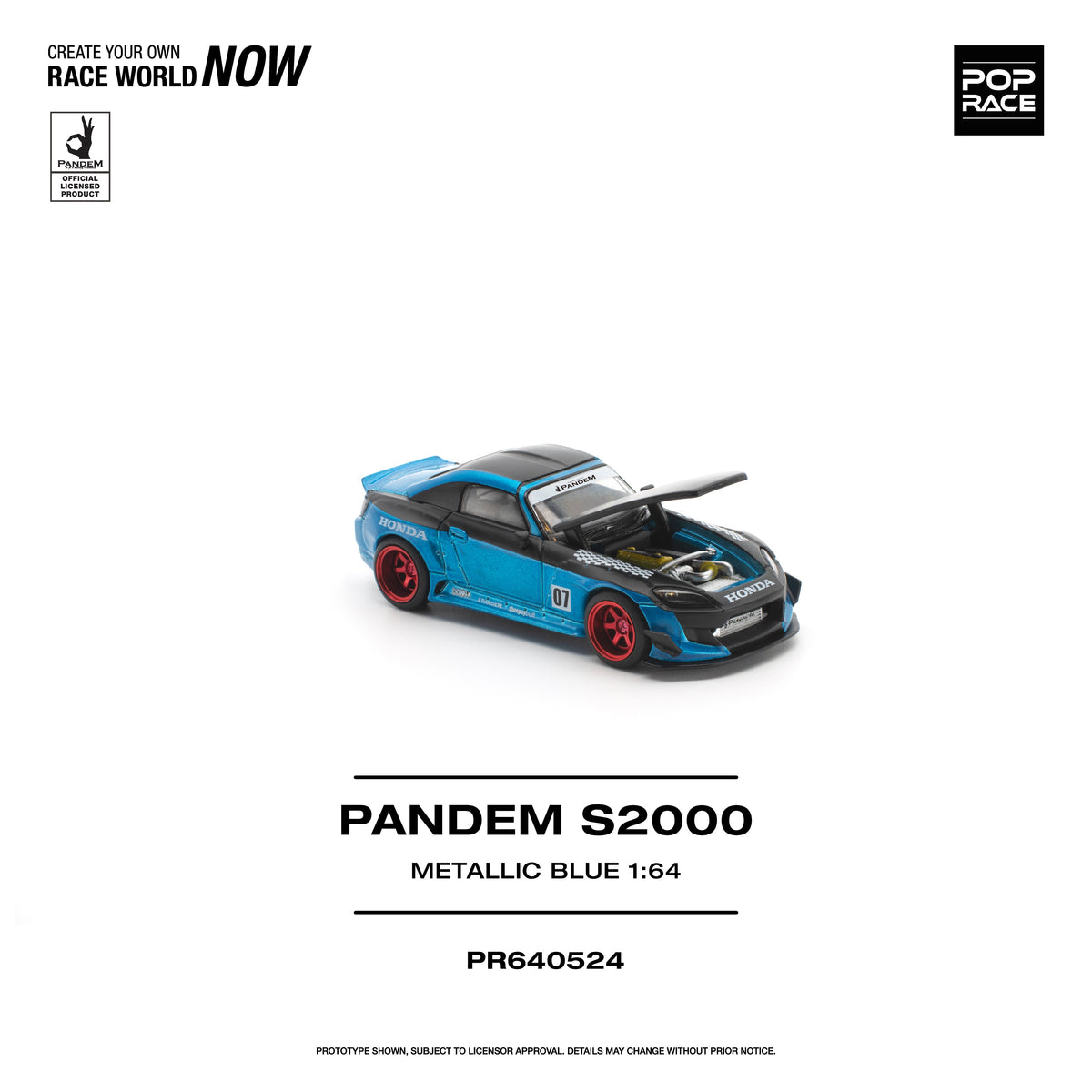 [Preorder] POPRACE 1:64 Honda PANDEM S2000 PR640524