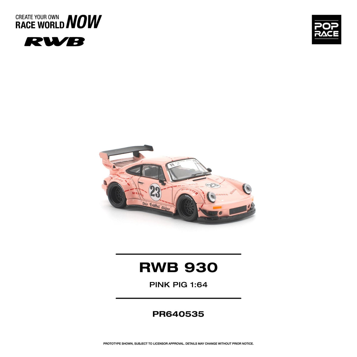 [Preorder] POPRACE 1:64 Porsche RWB 930 "PINK PIG" PR640535