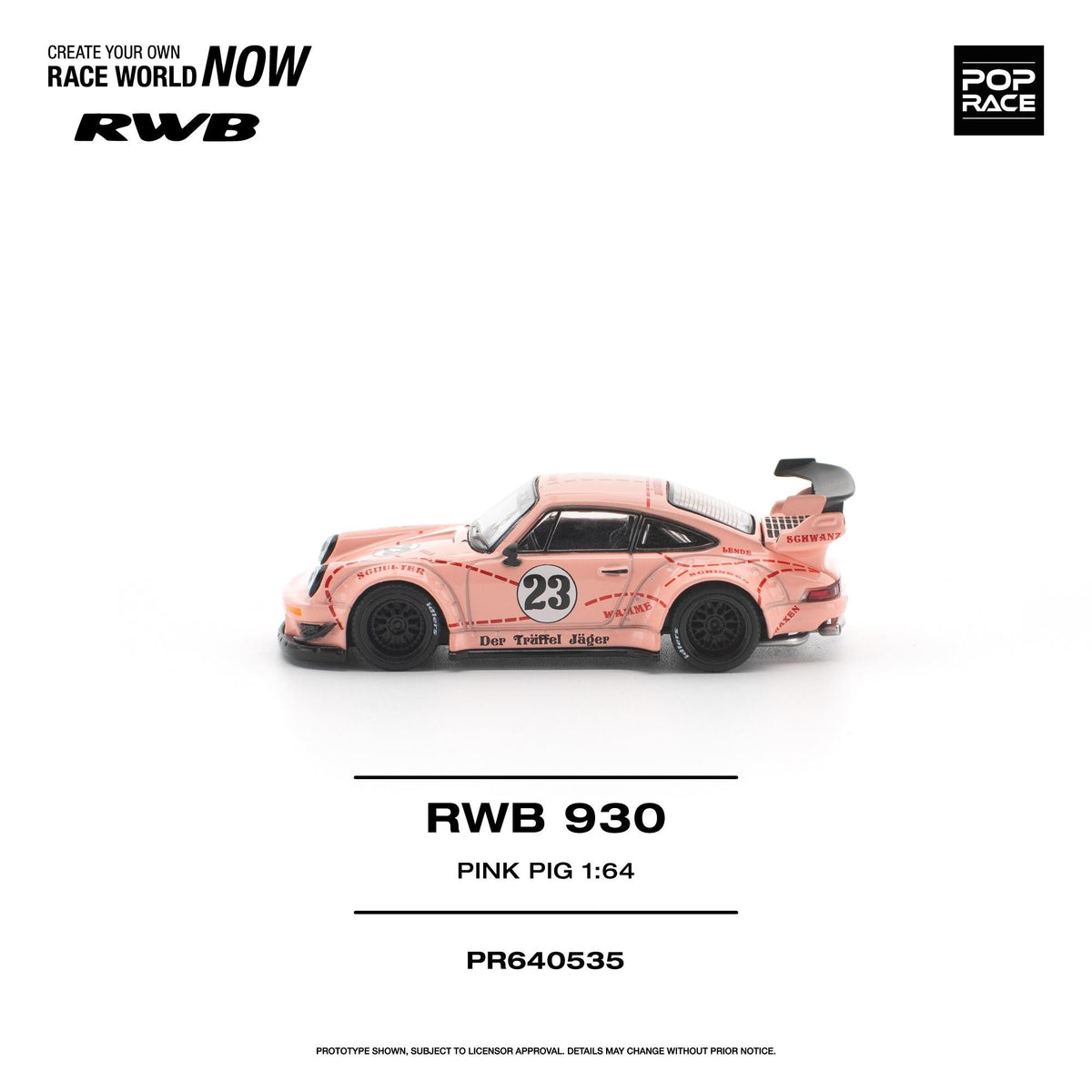 [Preorder] POPRACE 1:64 Porsche RWB 930 "PINK PIG" PR640535