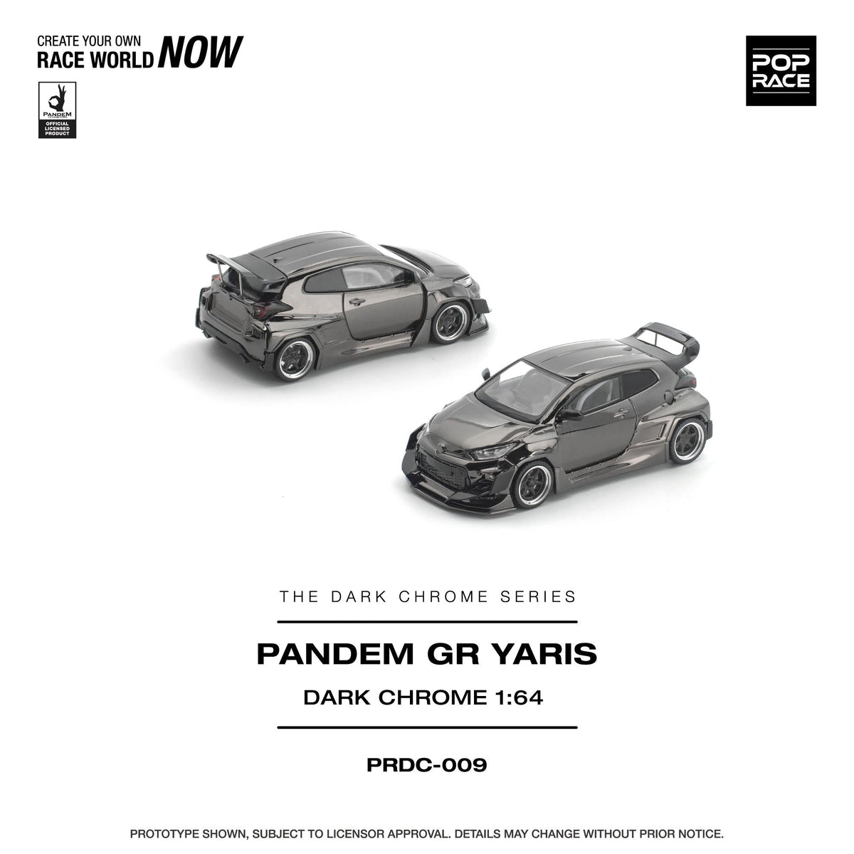 [Preorder] POPRACE 1:64 Pandem GR Yaris Dark Chrome PRDC009