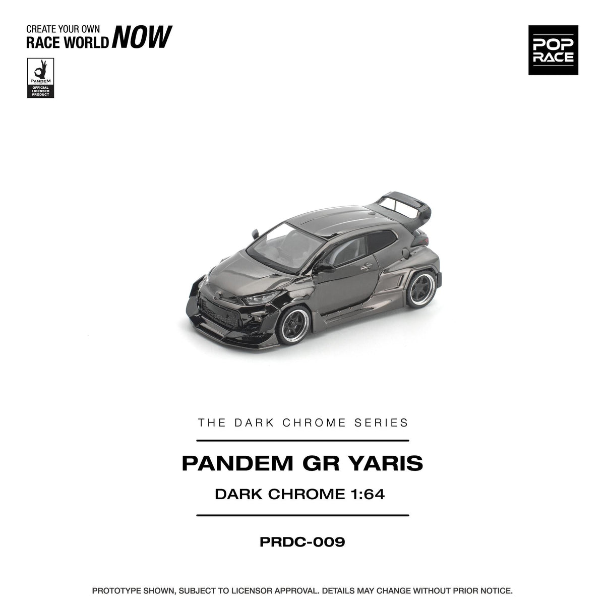 [Preorder] POPRACE 1:64 Pandem GR Yaris Dark Chrome PRDC009