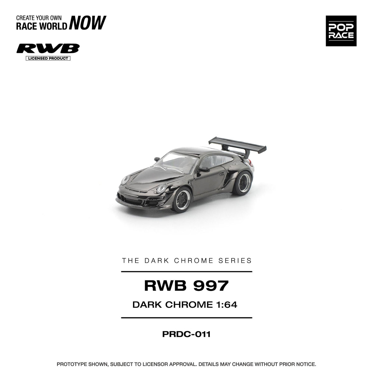 [Preorder] POPRACE 1:64 RWB 997 Dark Chrome PRDC011