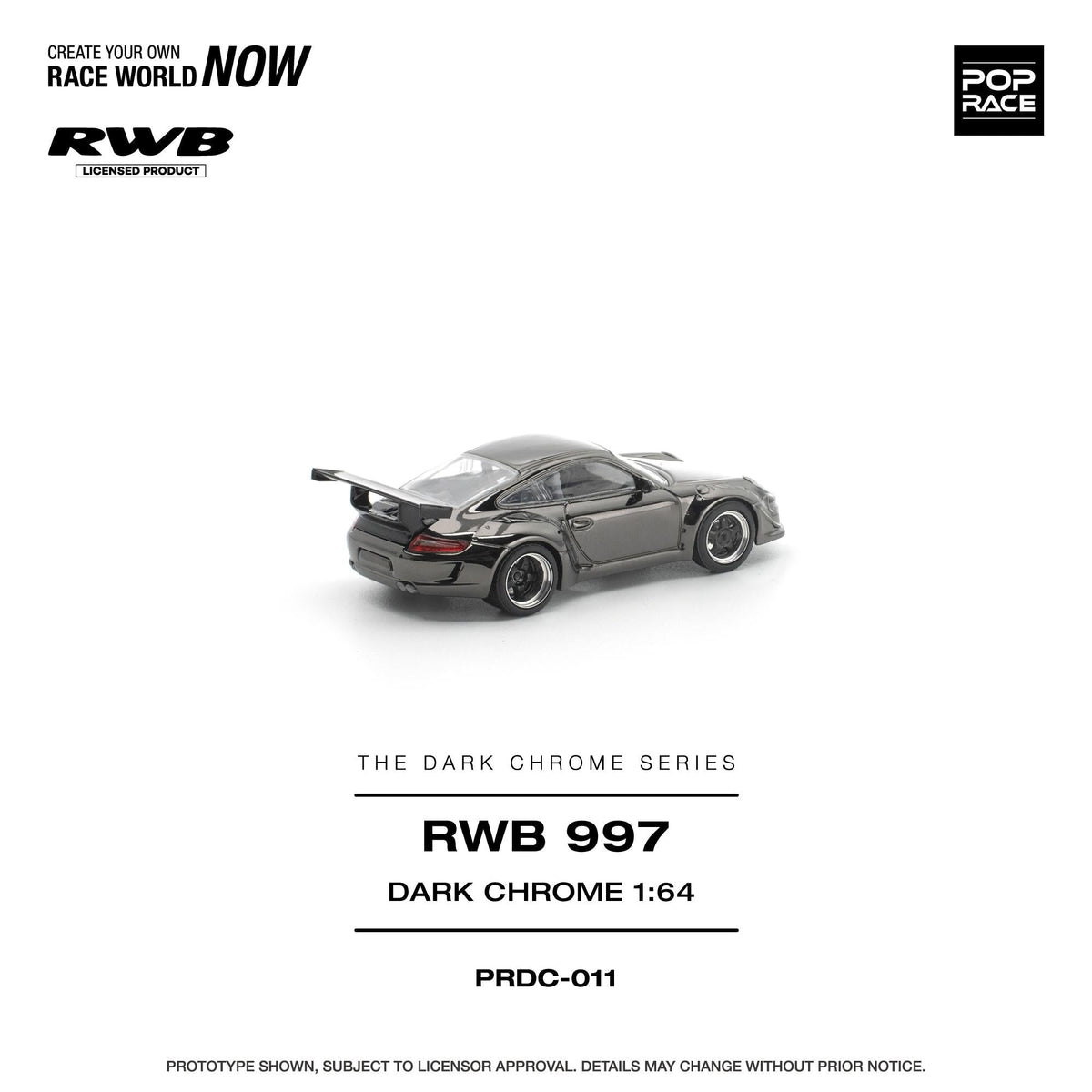 [Preorder] POPRACE 1:64 RWB 997 Dark Chrome PRDC011