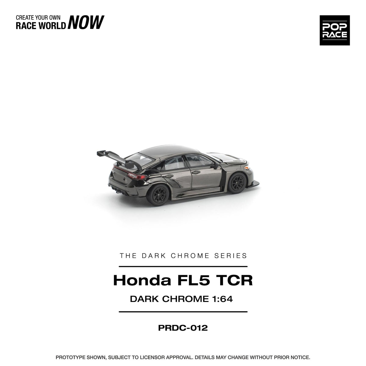 [Preorder] POPRACE 1:64 Honda Civic FL5 TCR Dark Chrome PRDC012