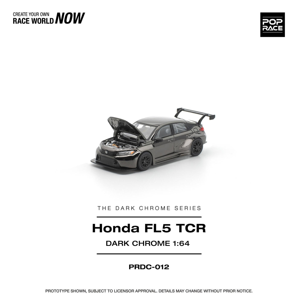 [Preorder] POPRACE 1:64 Honda Civic FL5 TCR Dark Chrome PRDC012