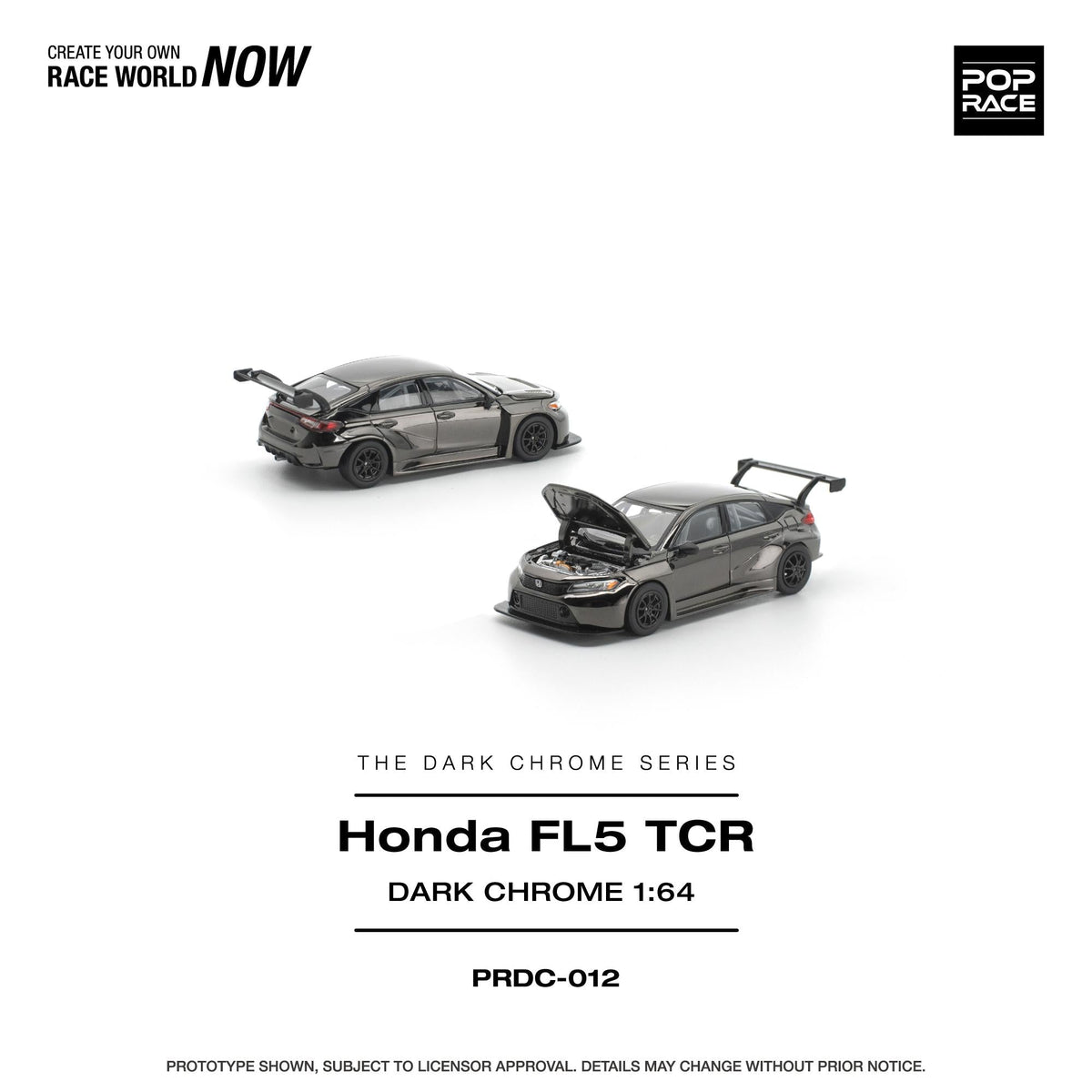 [Preorder] POPRACE 1:64 Honda Civic FL5 TCR Dark Chrome PRDC012