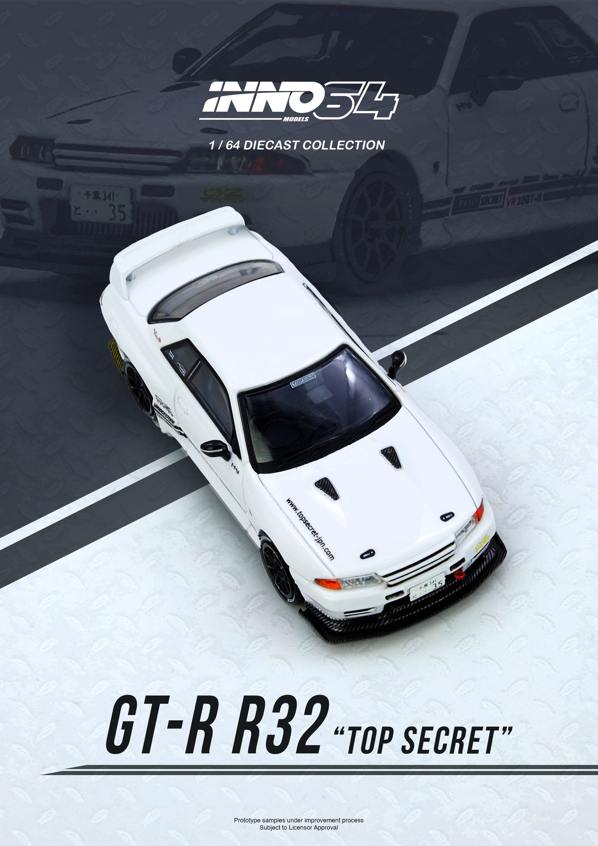 Inno64 1:64 Nissan TOP SECRET VR32 GT-R White IN64-VR32TS-WHITE