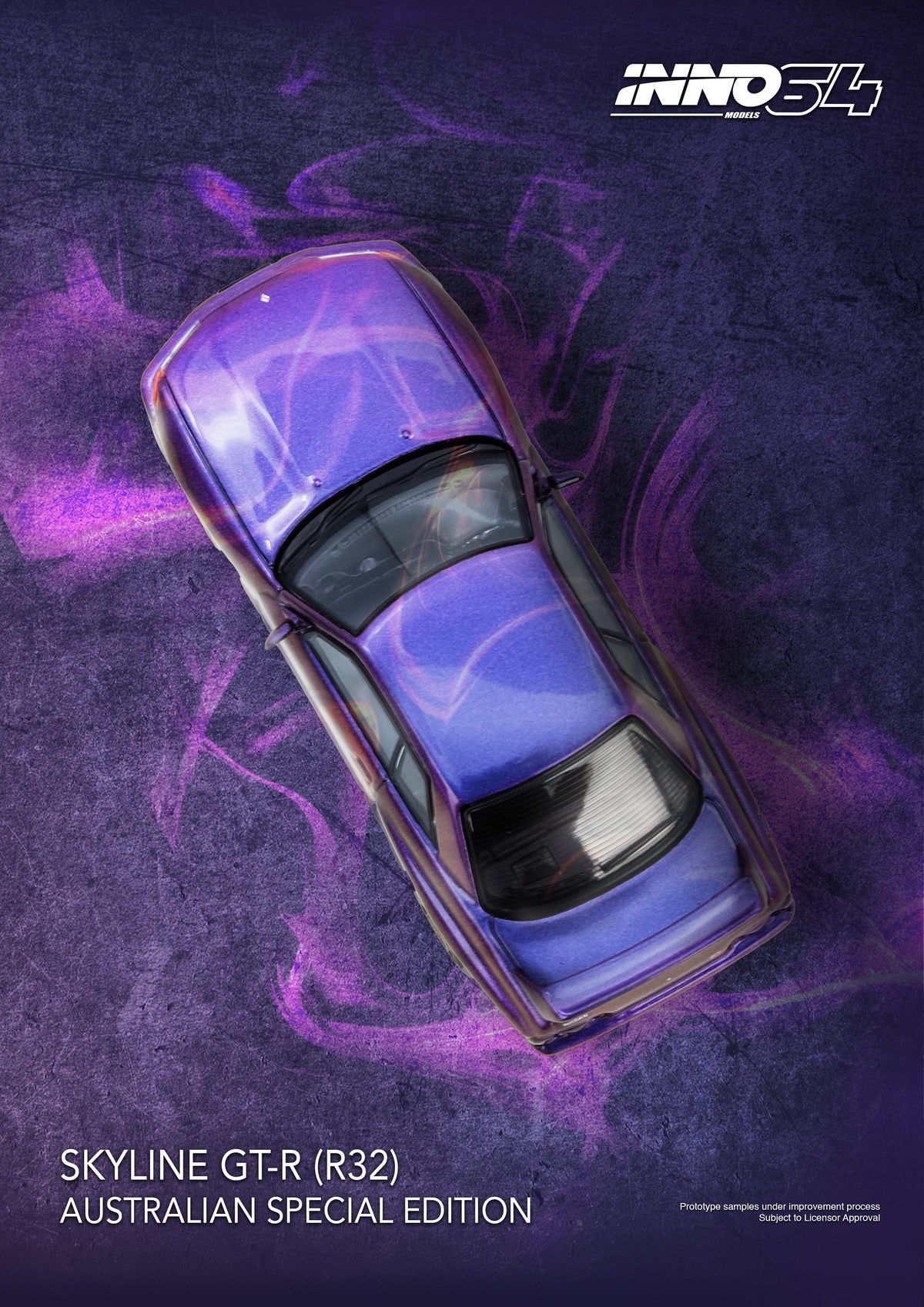 Inno64 1:64 SKYLINE GT-R (R32) Midnight Purple Australia Special Edition Limited Edition IN64-R32-MP-AS
